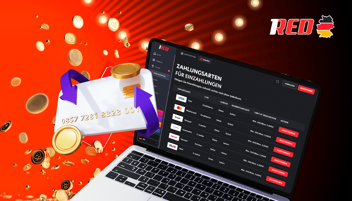 Erfahren Sie, wie Sie eine Einzahlung vornehmen und Geld abheben können 1Red