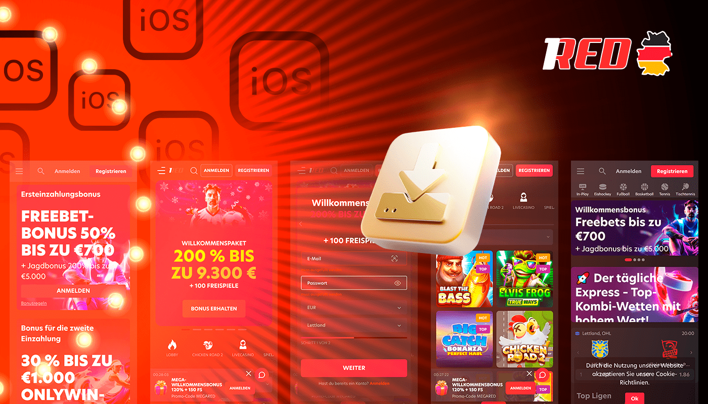 Laden Sie die App 1red für iOS herunter